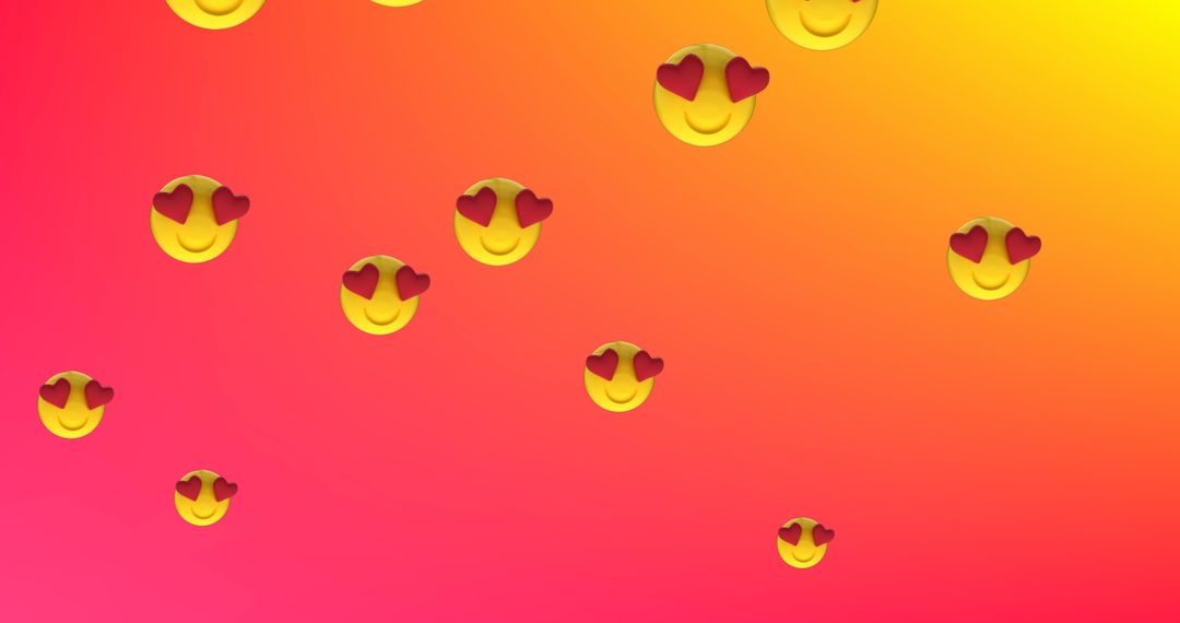 Heart Eye Emojis on Vibrant Gradient Background Symbolizing Expressive Emotion