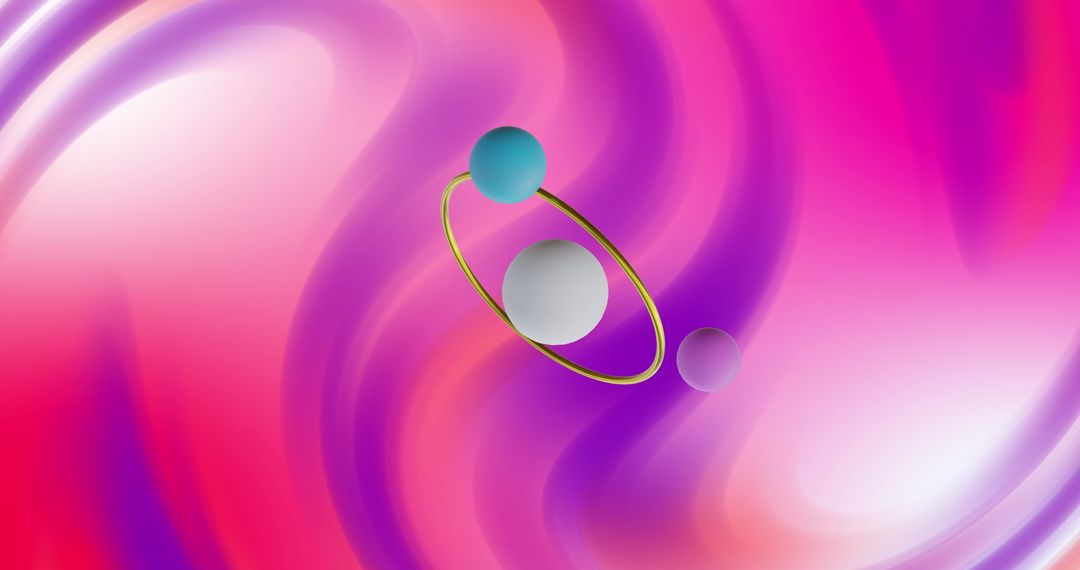 Abstract Colorful Spheres with Swirling Background
