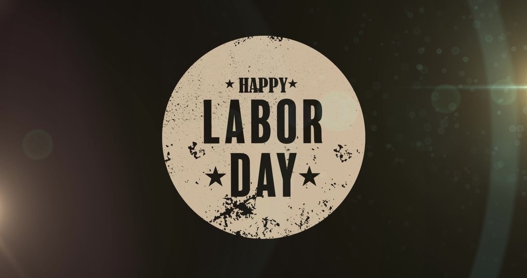 Happy Labor Day Grunge Style Text on Dark Background