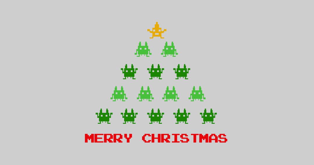 Digital Christmas Tree with Pixel Art Design - Free Images, Stock Photos and Pictures on Pikwizard.com