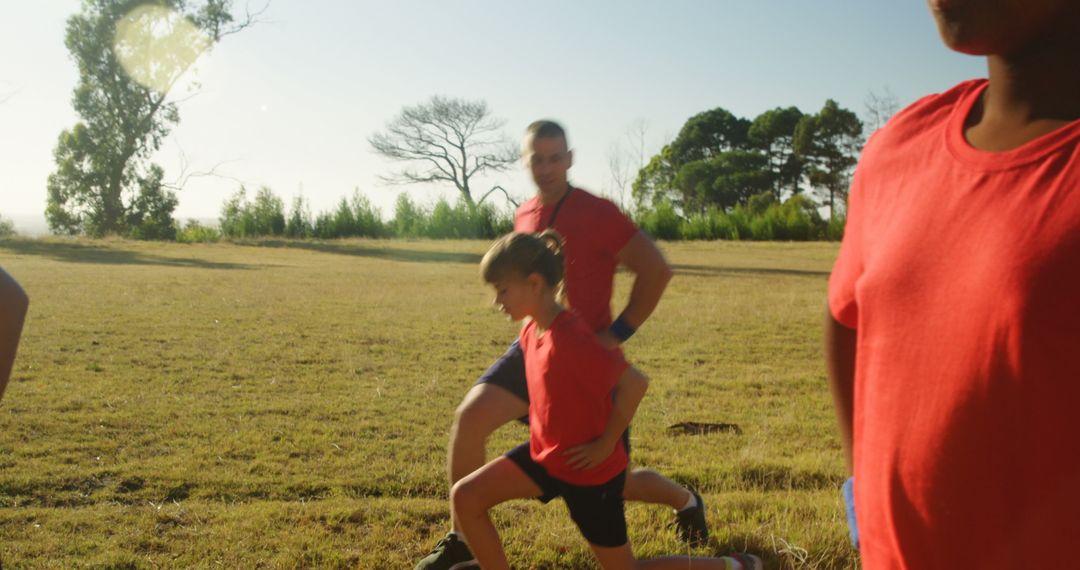 Active Boot Camp Training for Kids in Sunlit Outdoor Setting
