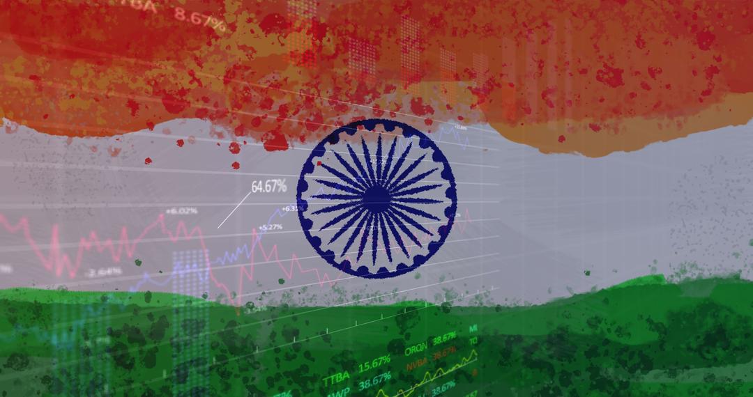 COVID-19 Data Visualized Over Indian Flag Symbolizing Pandemic Impact - Free Images, Stock Photos and Pictures on Pikwizard.com