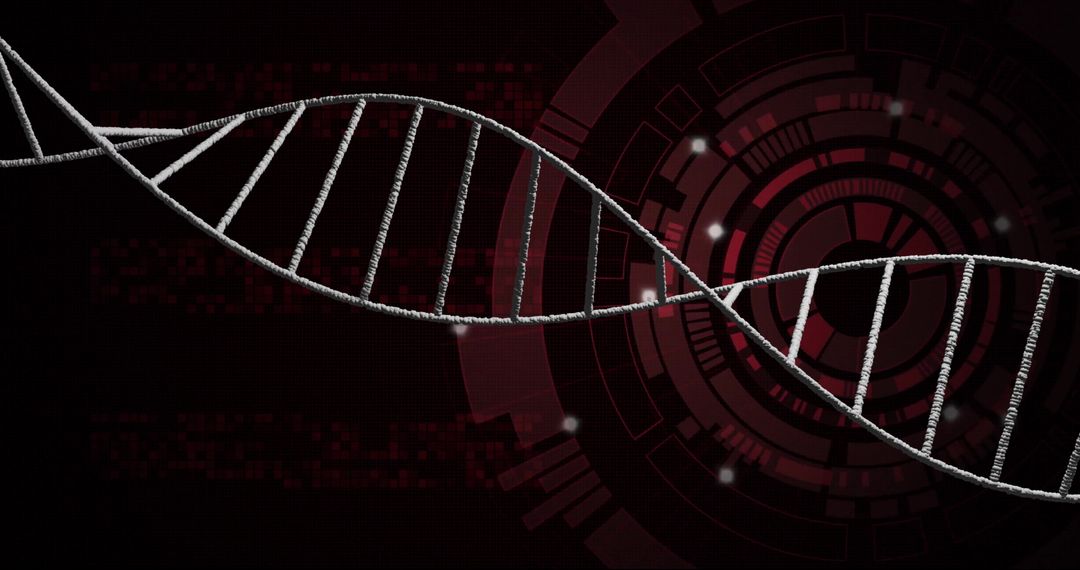 DNA Strand Over Digital Interface Representing Data Processing