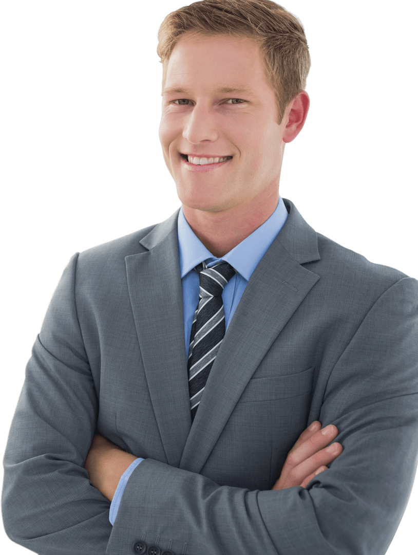 Smiling Caucasian Businessman Transparent Background, Professional Look