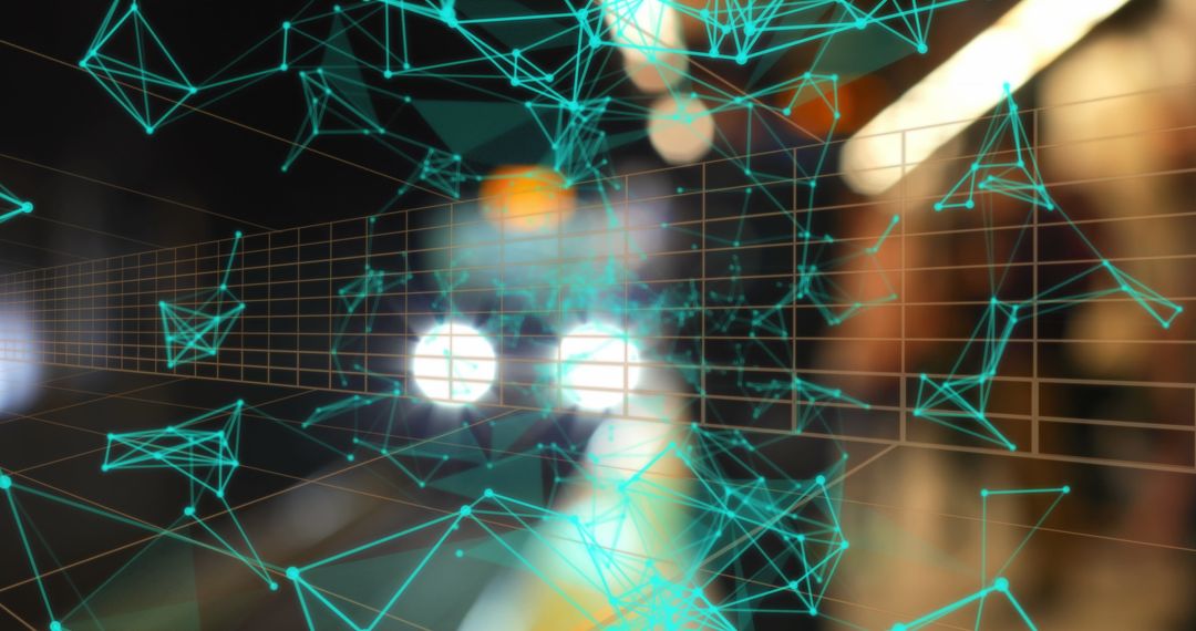 Abstract Digital Network in Blurred High-Tech Corridor