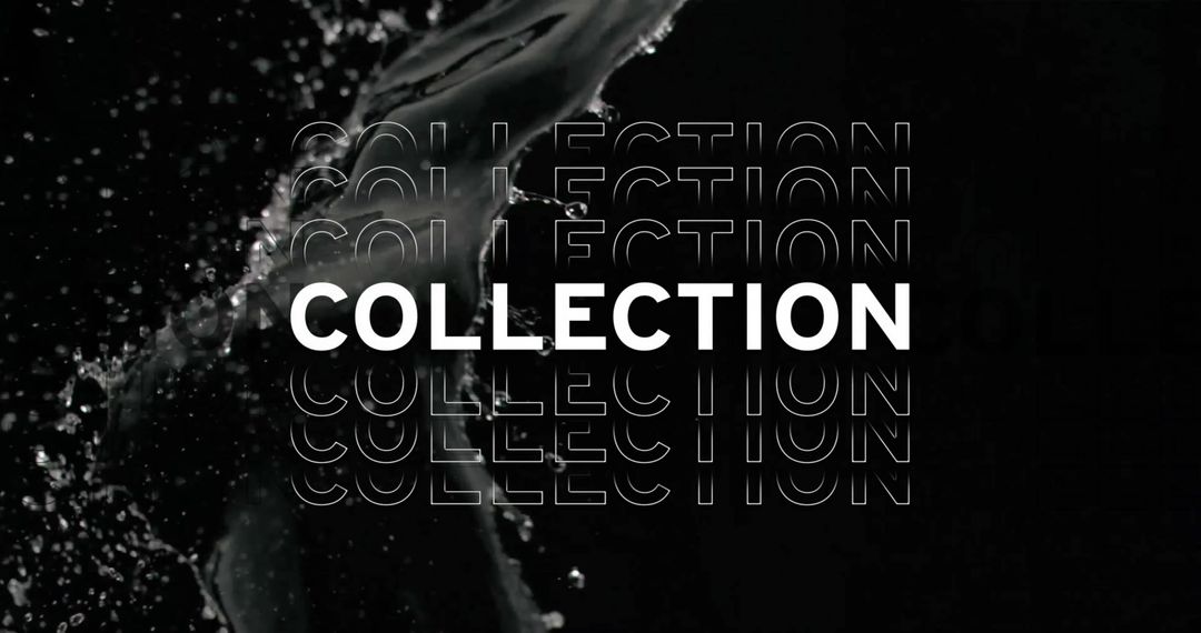 Dynamic Water Splash with Bold Collection Typography