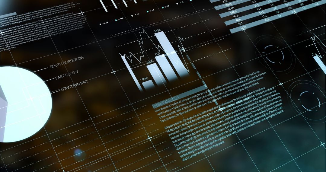 Abstract Financial Data Analytics with Blurred Background