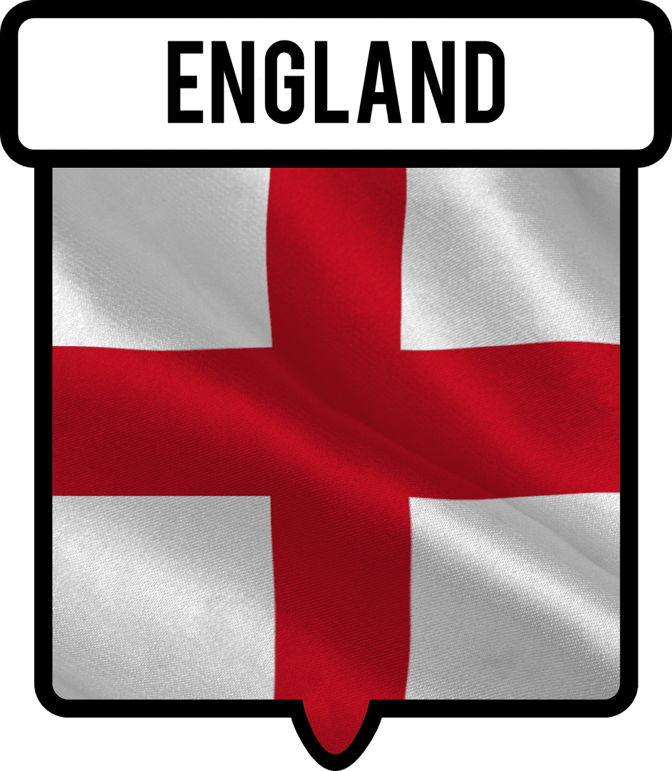 Transparent England Flag with Red Cross Design
