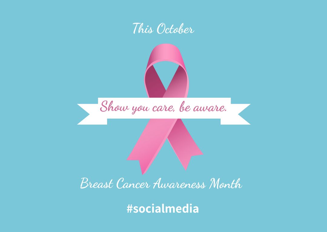 Breast Cancer Awareness Month Pink Ribbon Support Promotional Template - Download Free Stock Templates Pikwizard.com