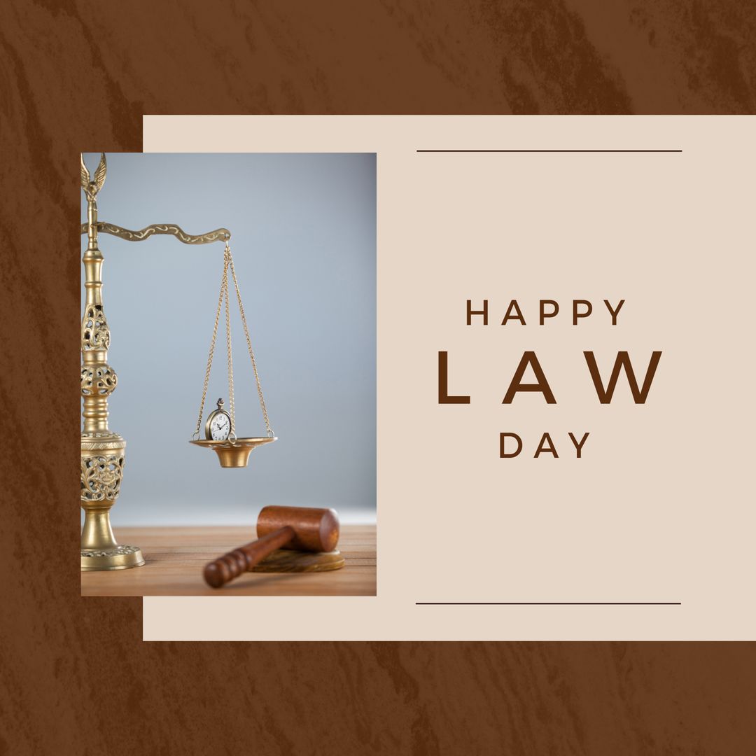 Elegant Law Day Celebration Concept with Justice Scale