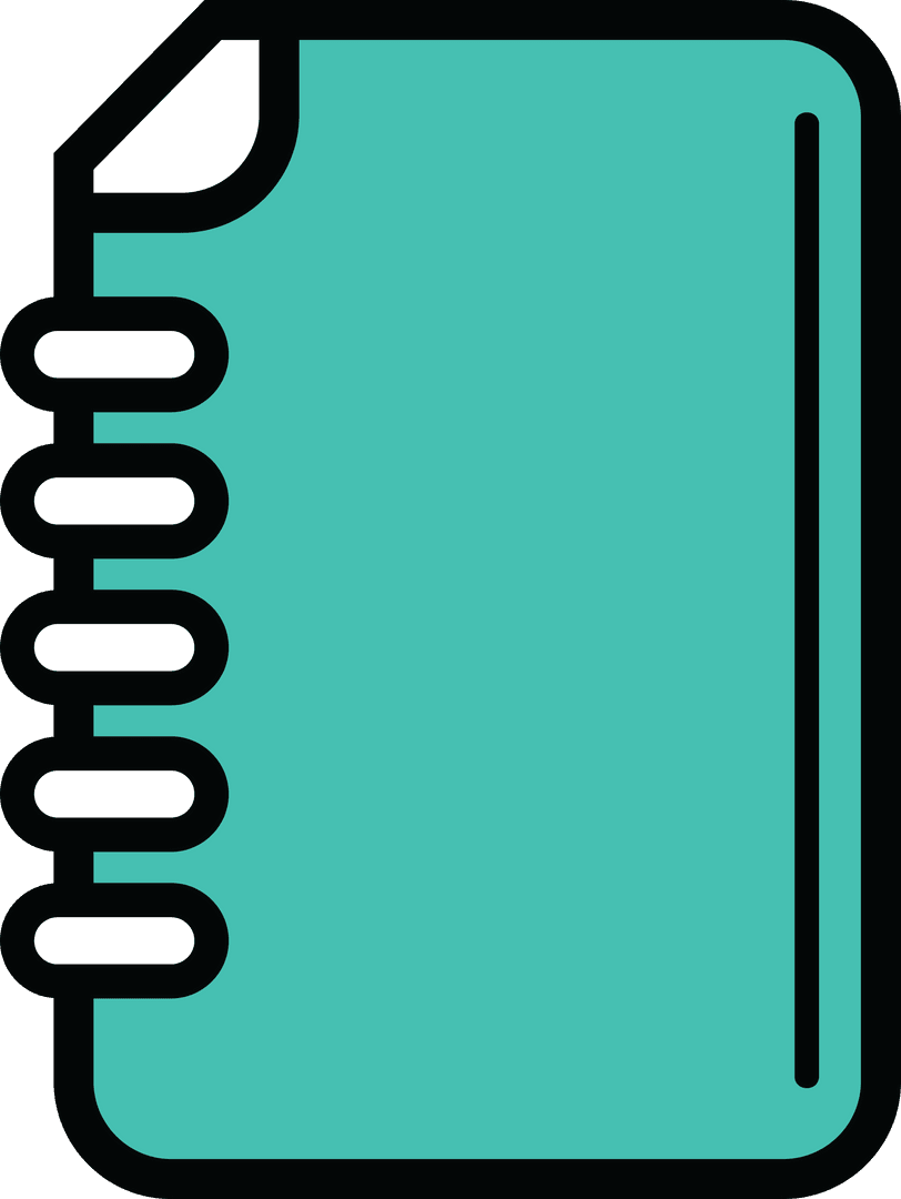 Transparent Illustration of Green Spiral Notebook Icon