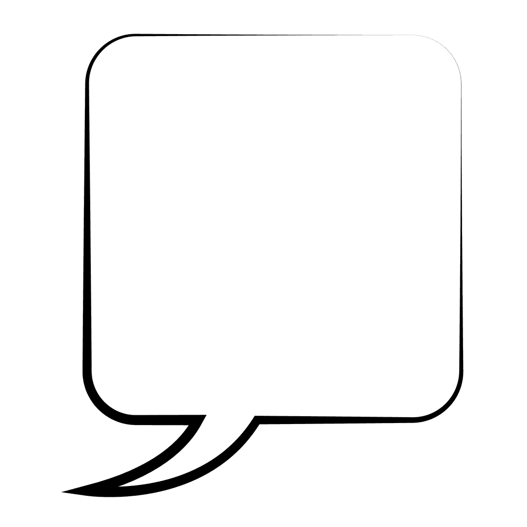Transparent Speech Bubble with Tail Isolated on Transparent Background