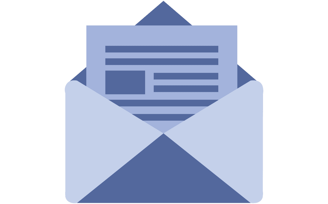 Purple Transparent Envelope Icon with Letter Illustration