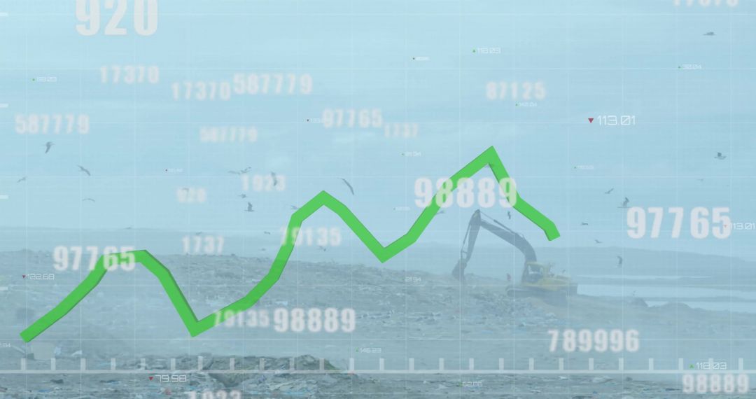 Analyzing Digital Stock Trends Overlaid on Construction Site