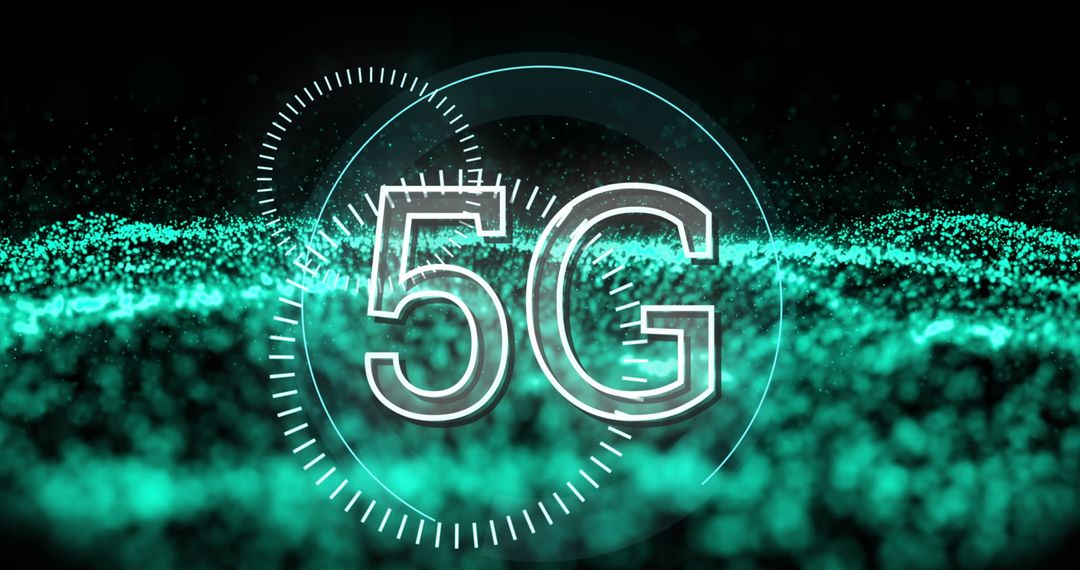 5G Technology Abstract Green Network Connection Graphics