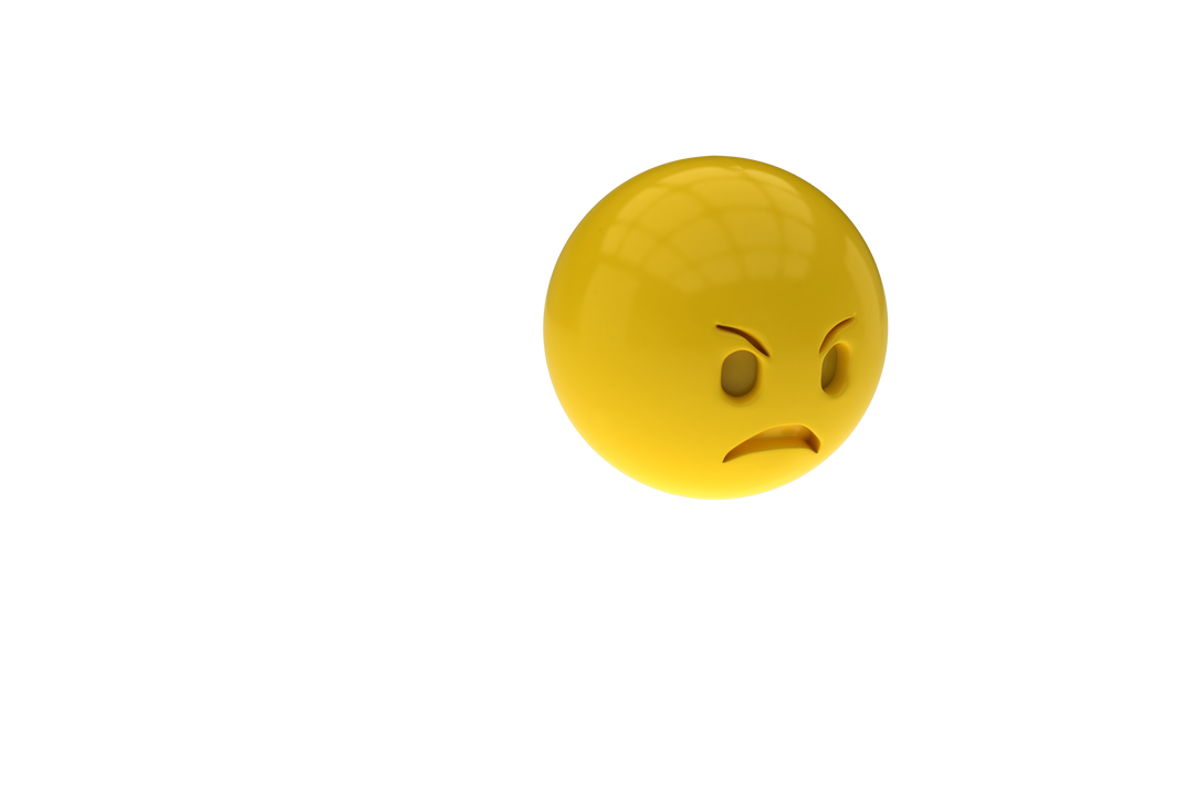 3D Angry Emoji Isolated on White Background with Transparent Texture - Download Free Stock Images Pikwizard.com