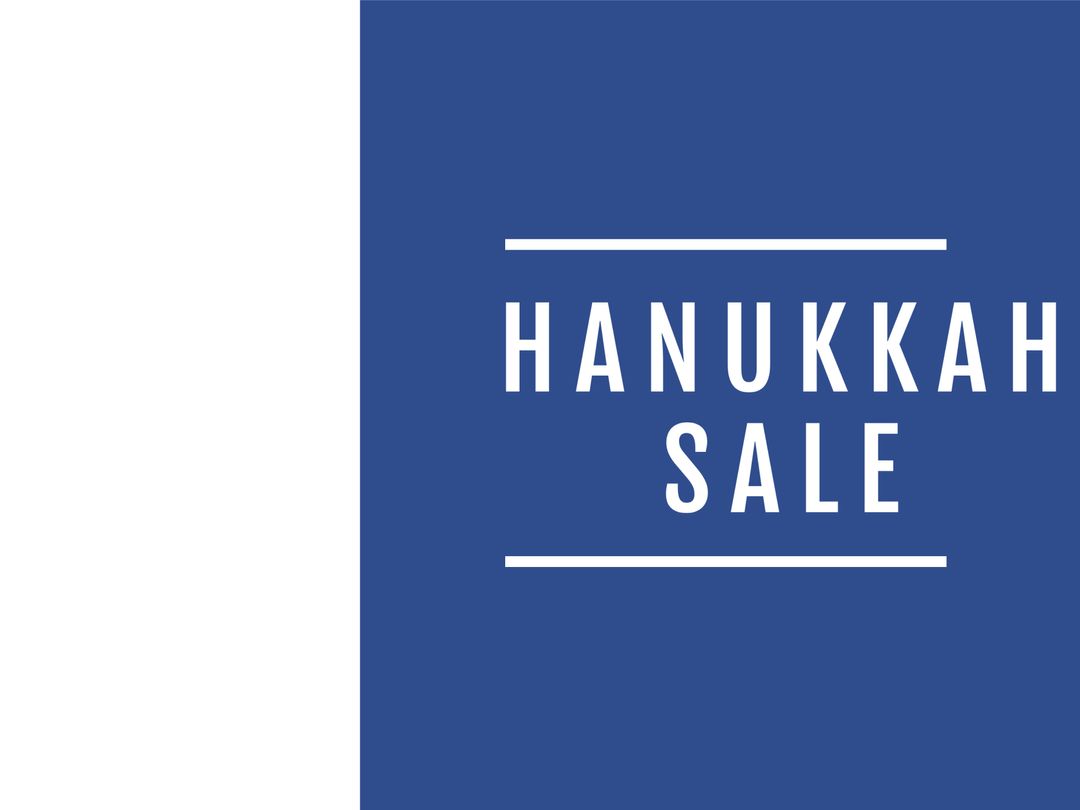 Bold Hanukkah Sale Promotion on Blue Background