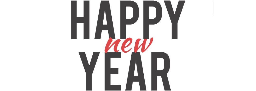 Happy New Year Text on Transparent Background Vector PNG