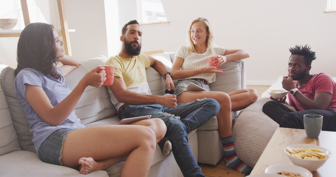 Diverse Group of Friends Relaxing and Enjoying Weekend Together