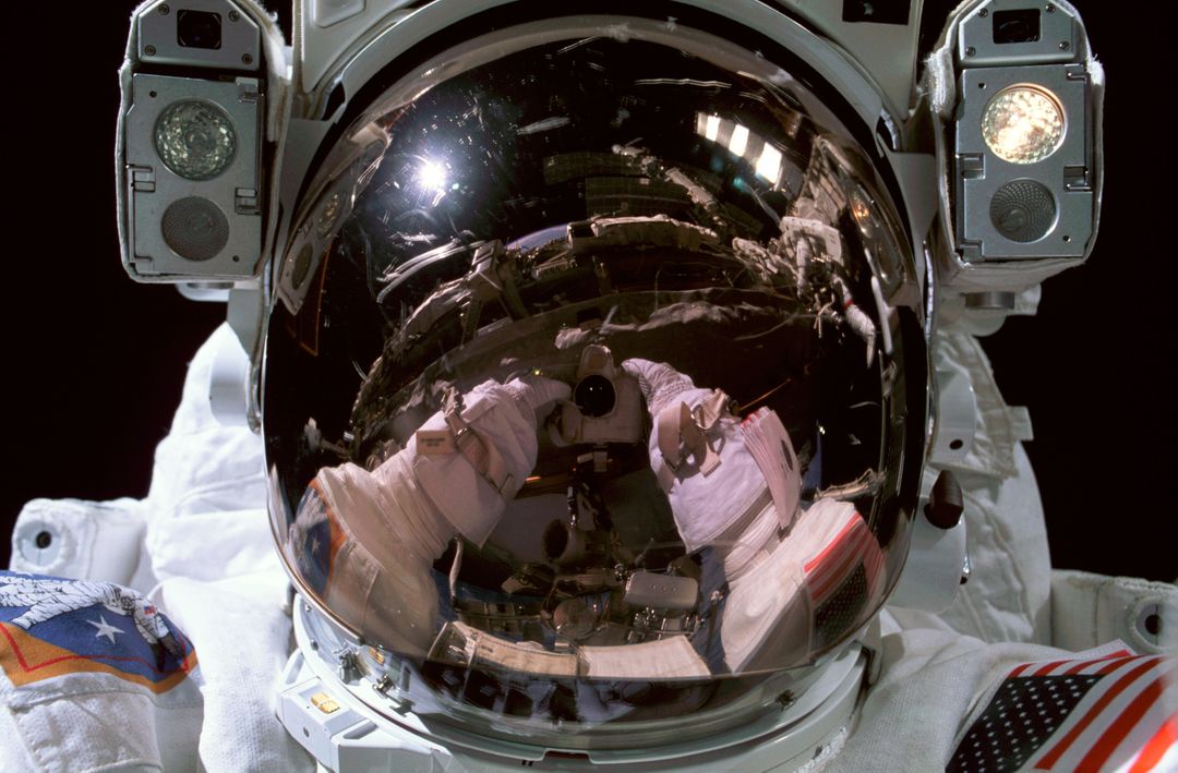View of Bowersox working on Truss during EVA on Expedition Six - Free Images, Stock Photos and Pictures on Pikwizard.com