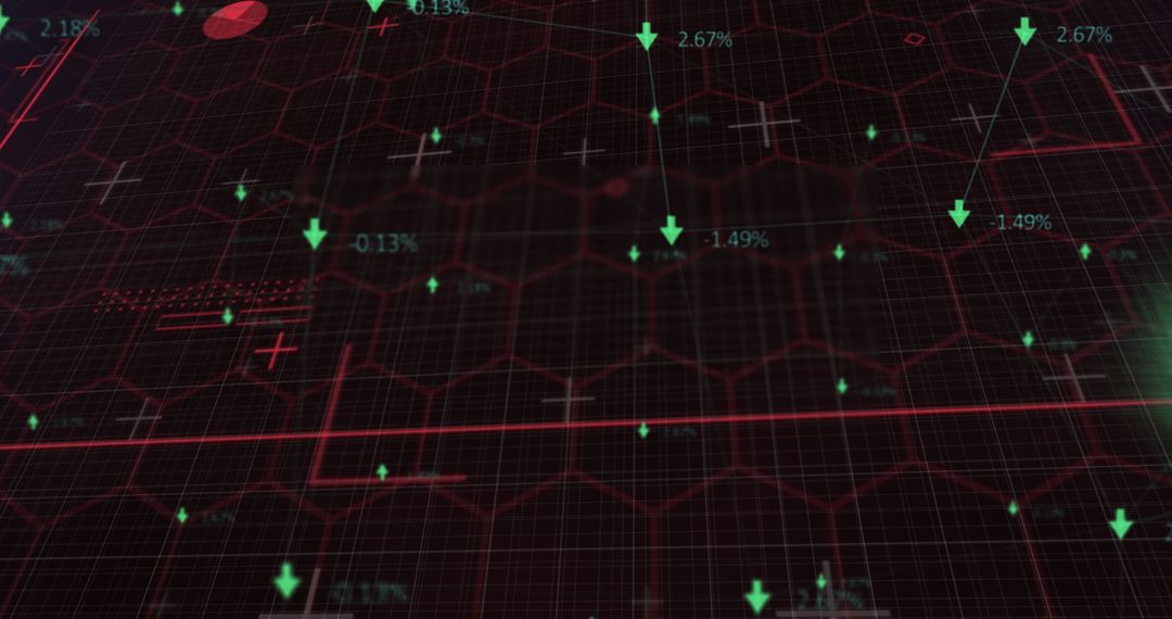 Digital analysis on grid with hexagons and arrows