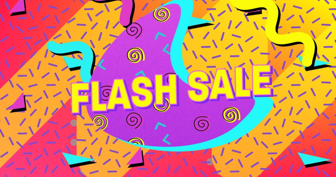 Vibrant Geometric Design with Flash Sale Text