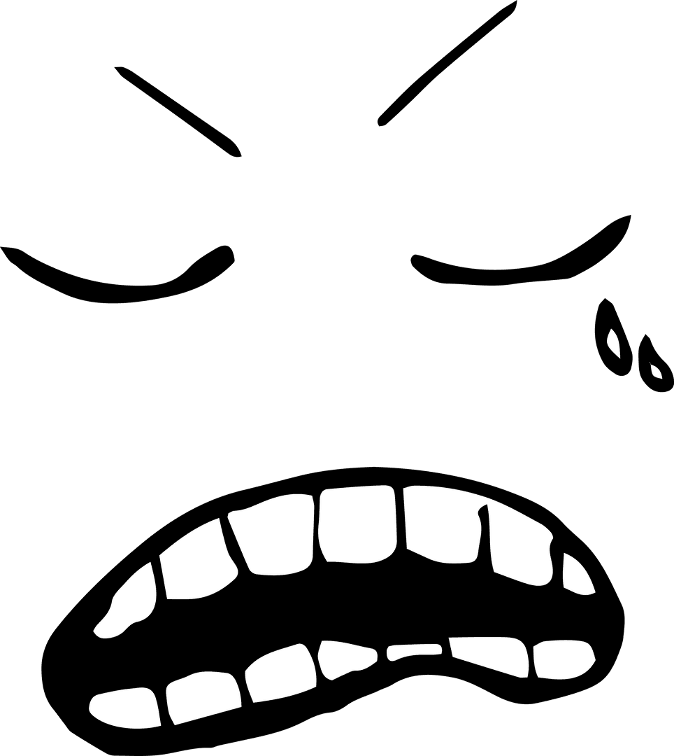 Crying Face with Tears Illustration on Transparent Background