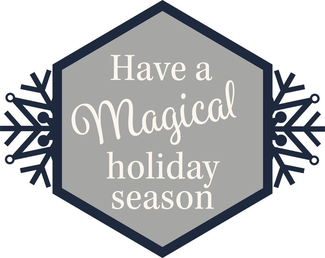 Transparent Hexagon Sign with Festive Holiday Season Text