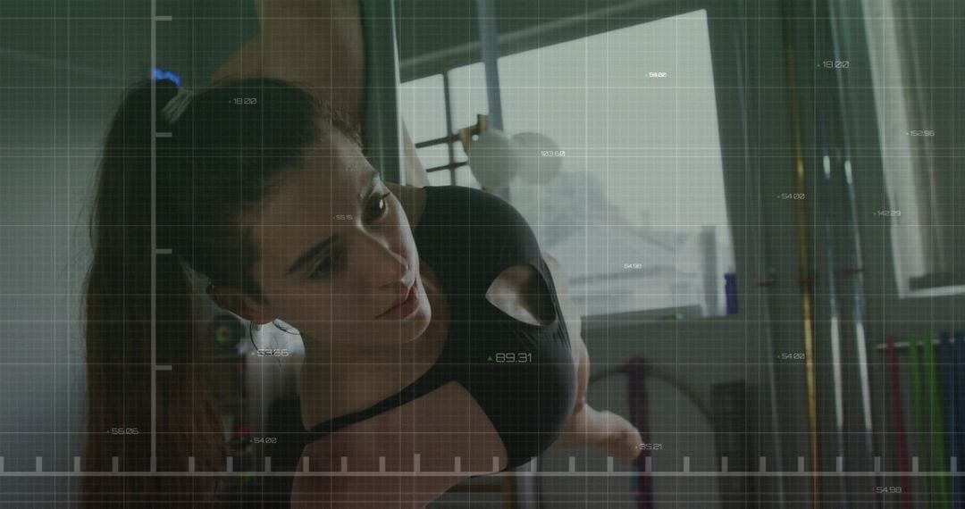 Woman Pole Dancing in Modern Studio Environment