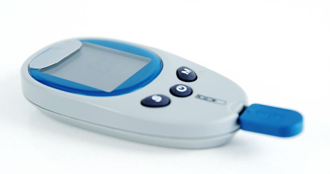 Close-up of Digital Glucose Meter with Test Strip Inserted - Free Images, Stock Photos and Pictures on Pikwizard.com