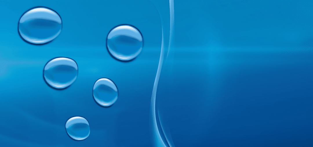Transparent Water Drops on Smooth Blue Background Illustration