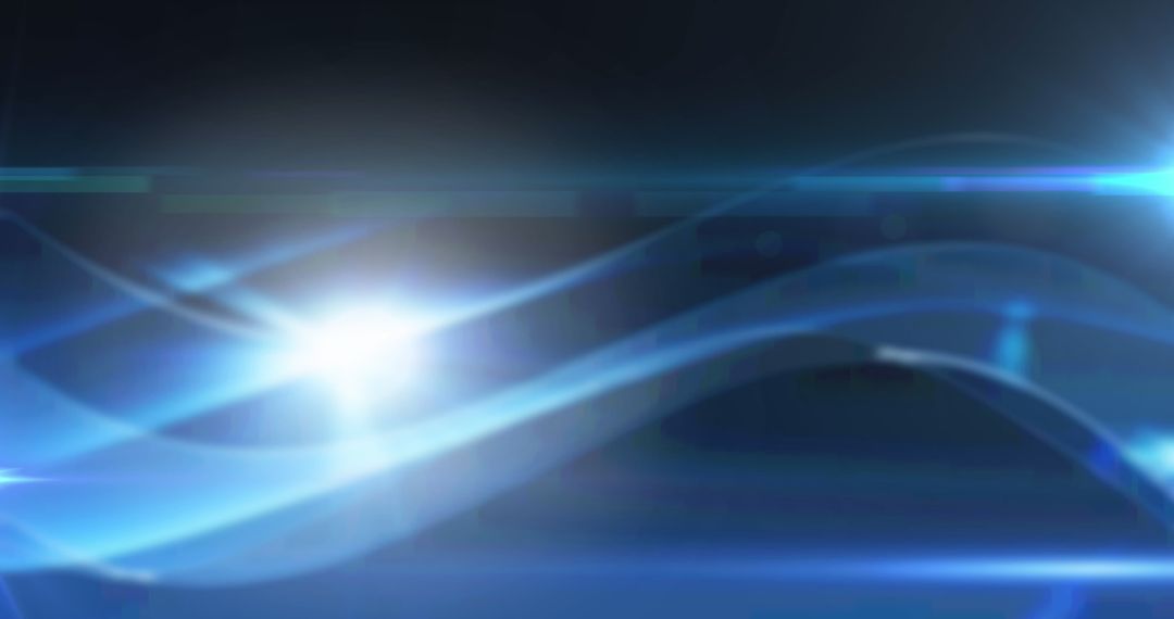 Glowing Abstract Blue Waves with Luminous Spot