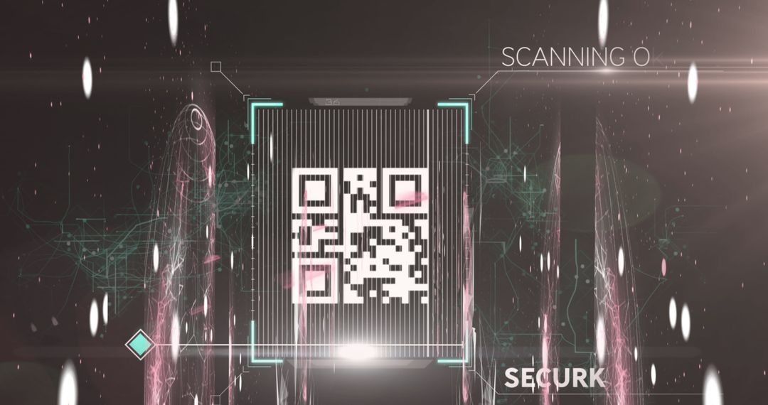 Futuristic Digital Interface with QR Code and Data Streams - Free Images, Stock Photos and Pictures on Pikwizard.com