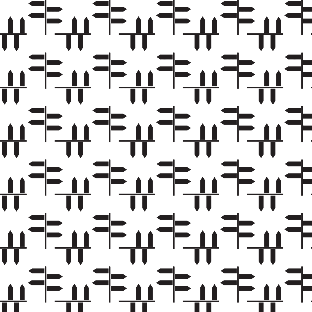 Seamless Black Abstract Shapes on Transparent Background