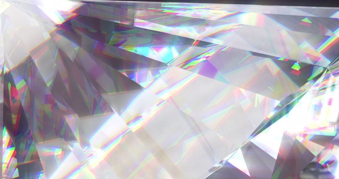 Abstract Shimmering Diamonds with Prismatic Light Display