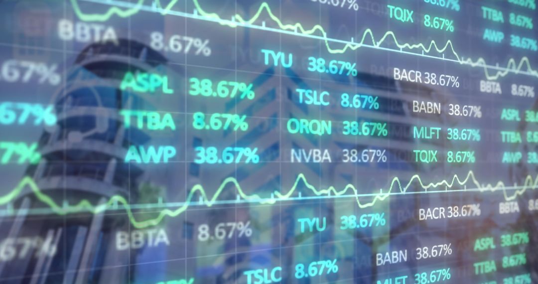 Stock Market Data with Urban Building Background