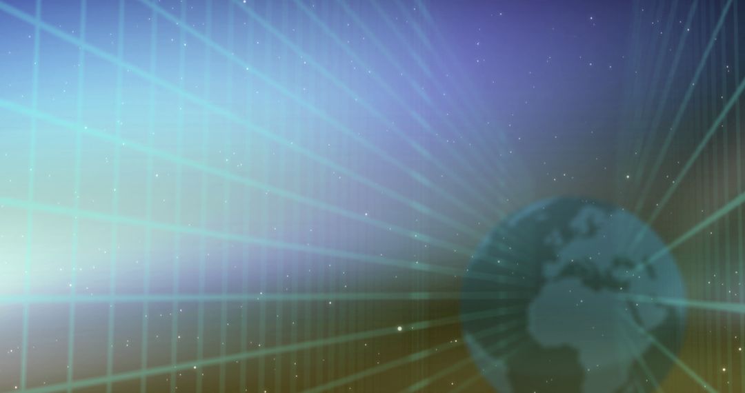 Abstract Digital Earth Over Starry Background