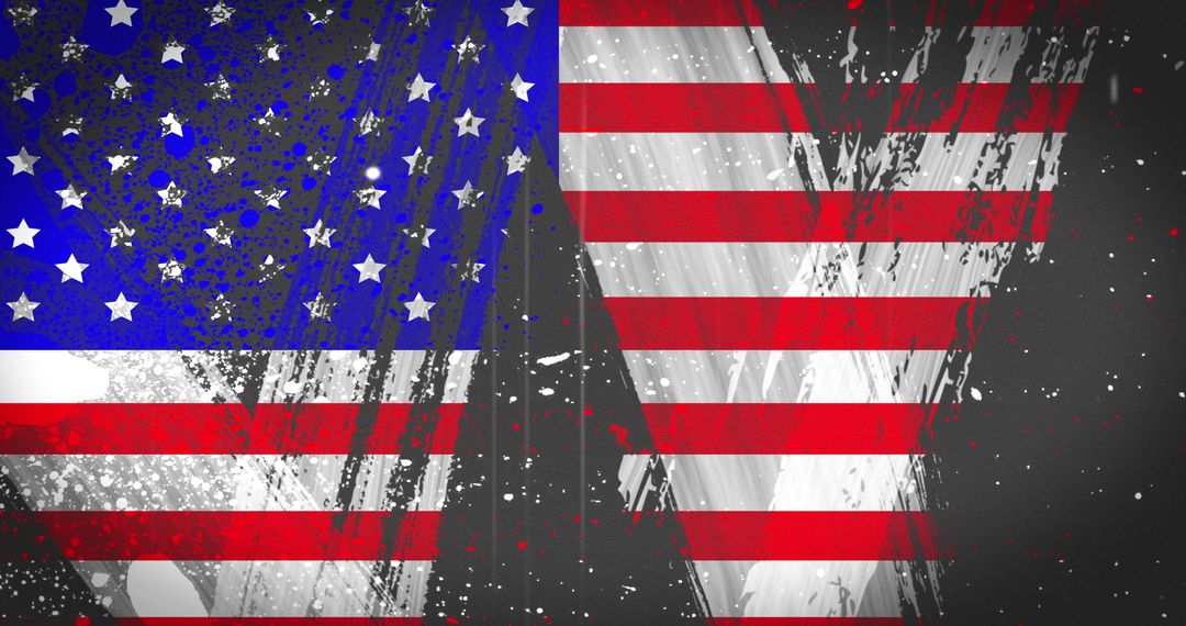 Distressed American Flag on Grey Background Concept