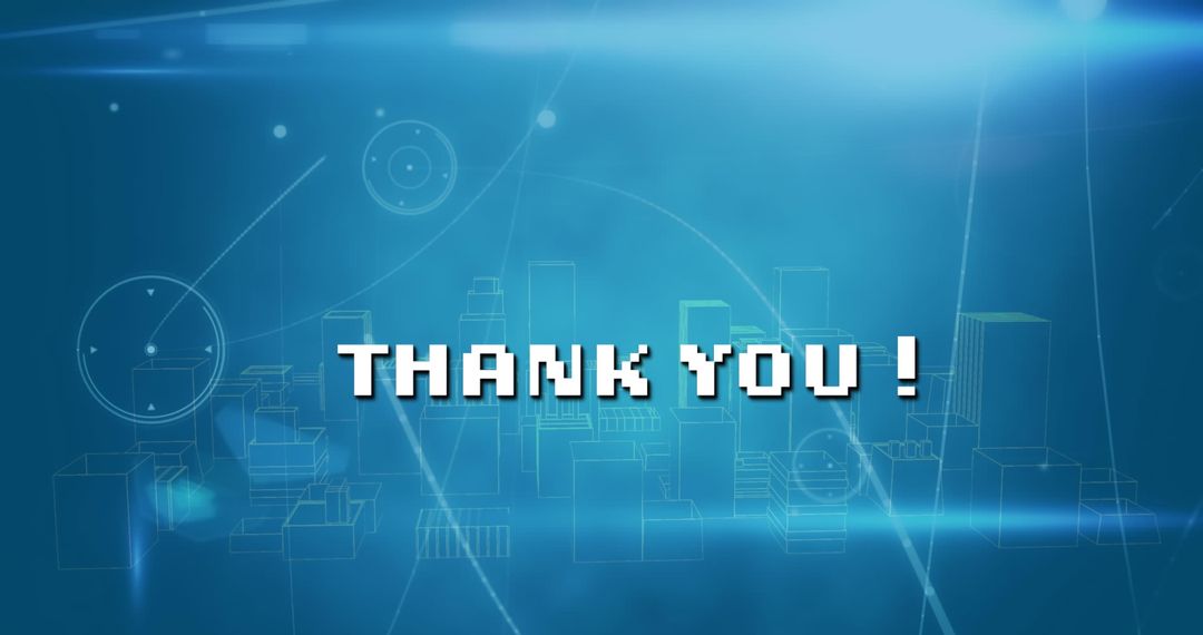Futuristic Appreciation: Cityscape with Thankful Message