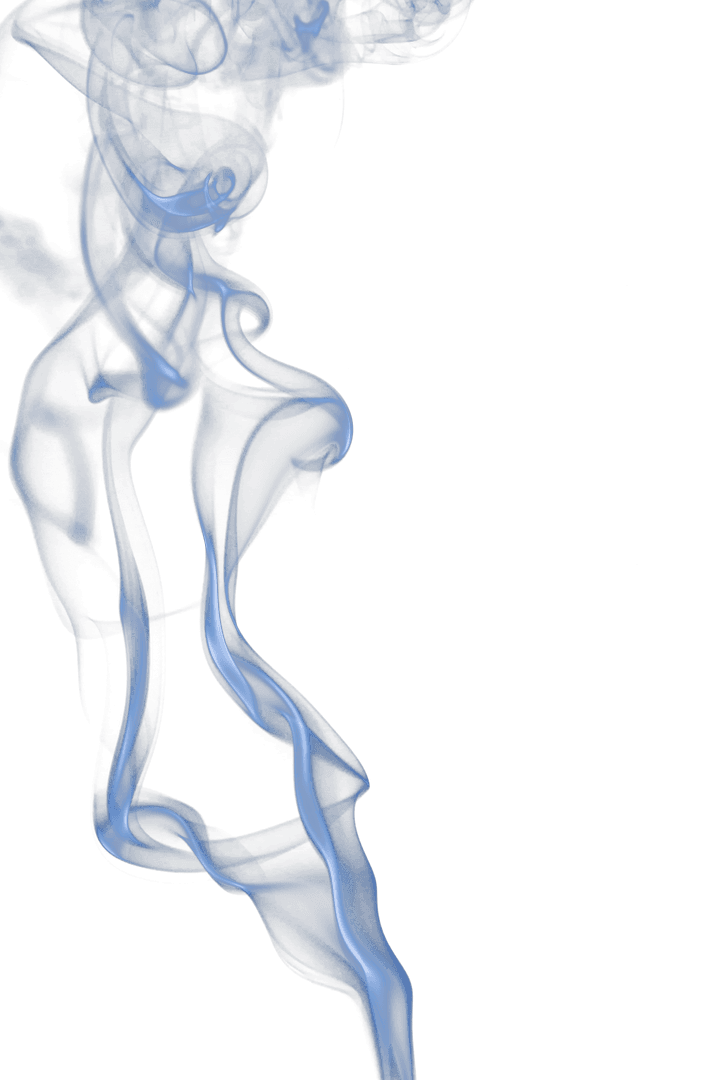 Blue Smoke Swirls on Transparent Background Vector Design