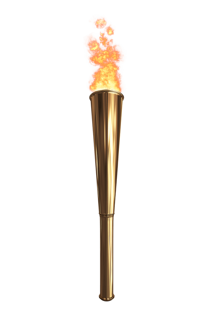 Olympic Torch Illustration with Fiery Flame Transparent Background