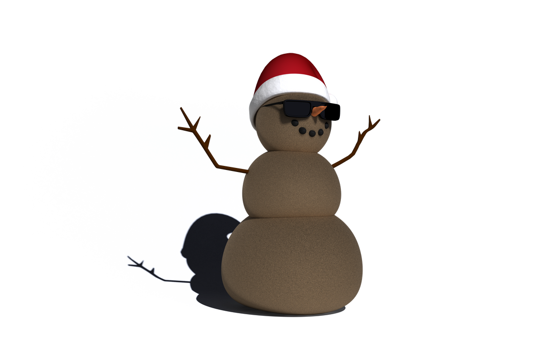 Cool Snowman in Sunglasses on Transparent with Santa Hat - Download Free Stock Images Pikwizard.com