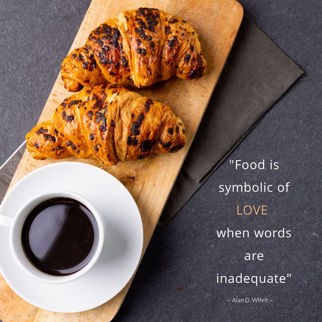 Freshly Baked Croissants and Coffee with Inspirational Quote - Download Free Stock Templates Pikwizard.com