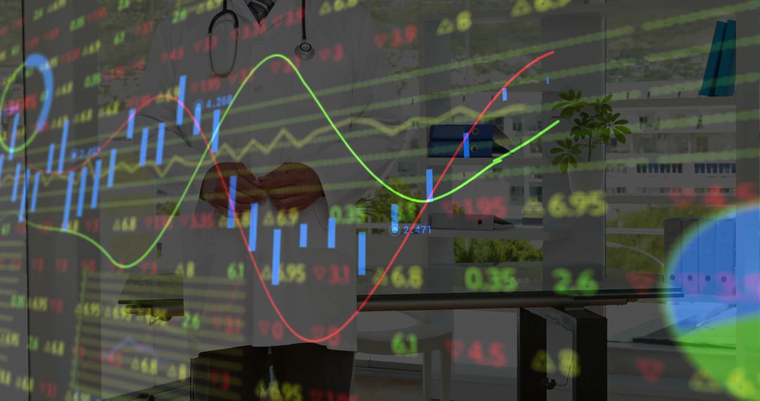 Medical Innovation Concept with Financial Data Visualization