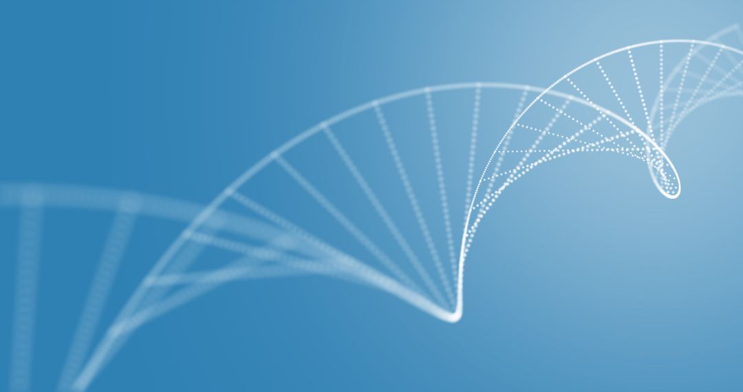 Abstract 3D DNA Helix with Blue Background Design