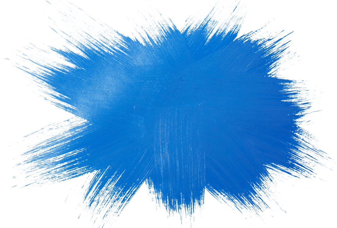 Blue Abstract Brush Stroke Illustration on Transparent Background