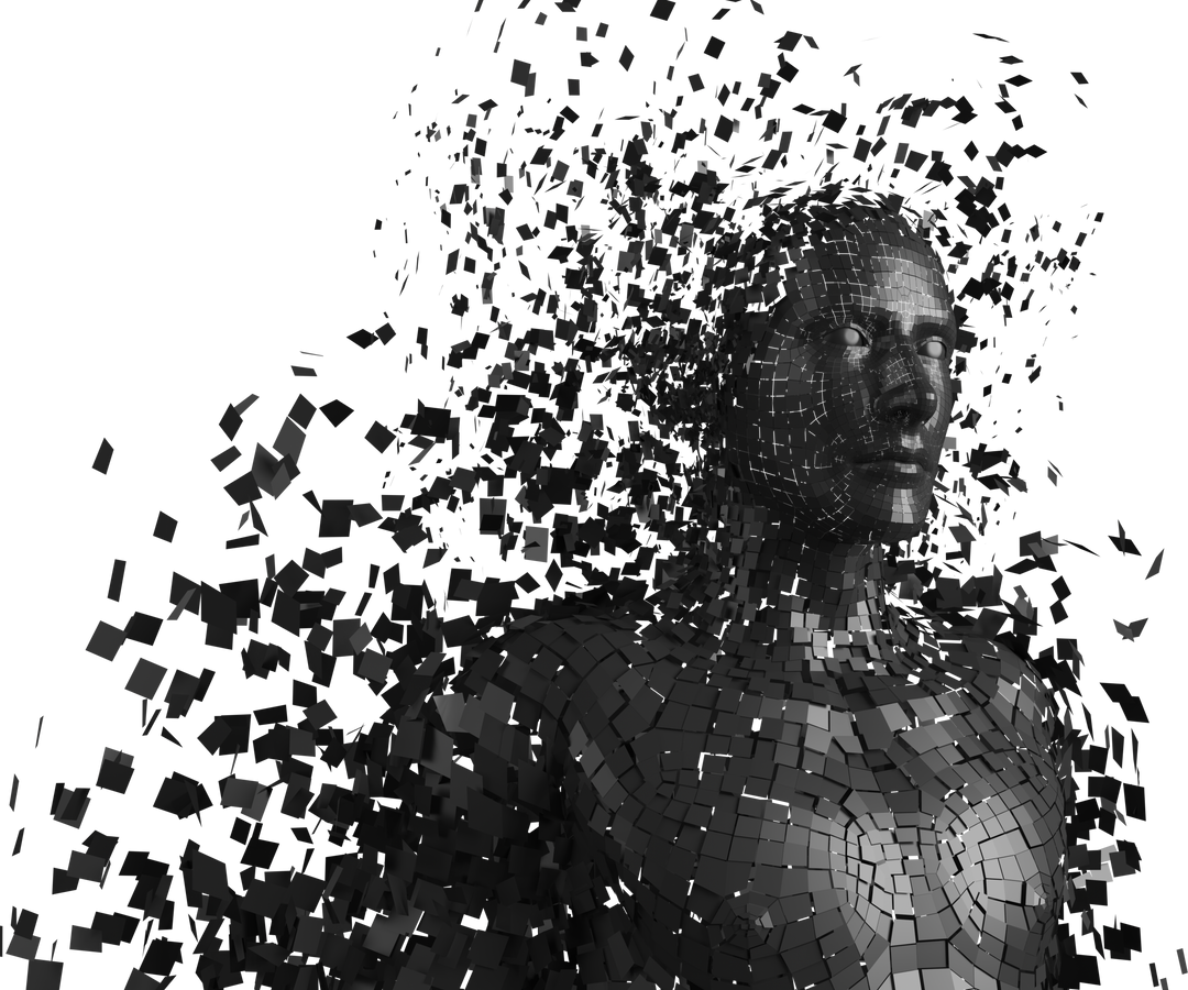 Black Pixels Forming Digital 3D Male Avatar on Transparent Background - Download Free Stock Images Pikwizard.com