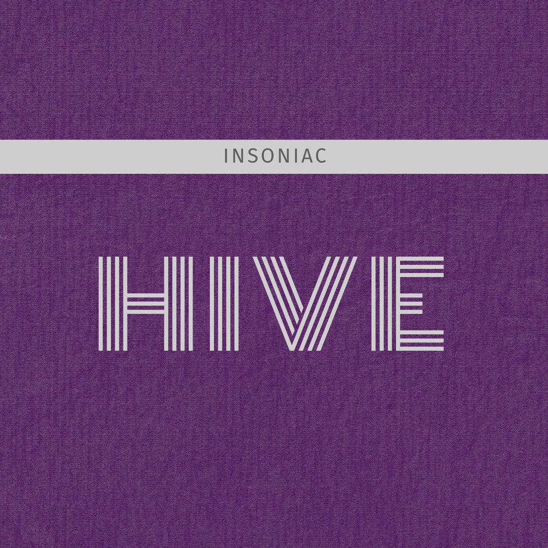 Modern Hive Design on Deep Purple Background