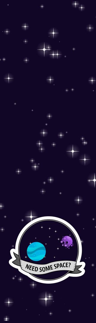 Whimsical Starry Night Sky with Planets and Space Quote