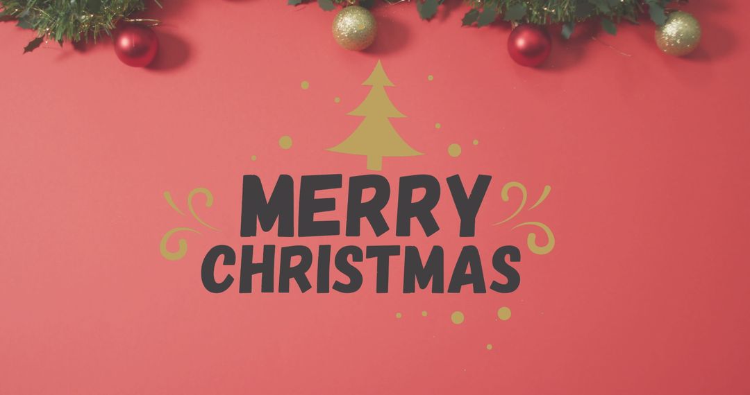 Merry Christmas Top View with Decorative Elements